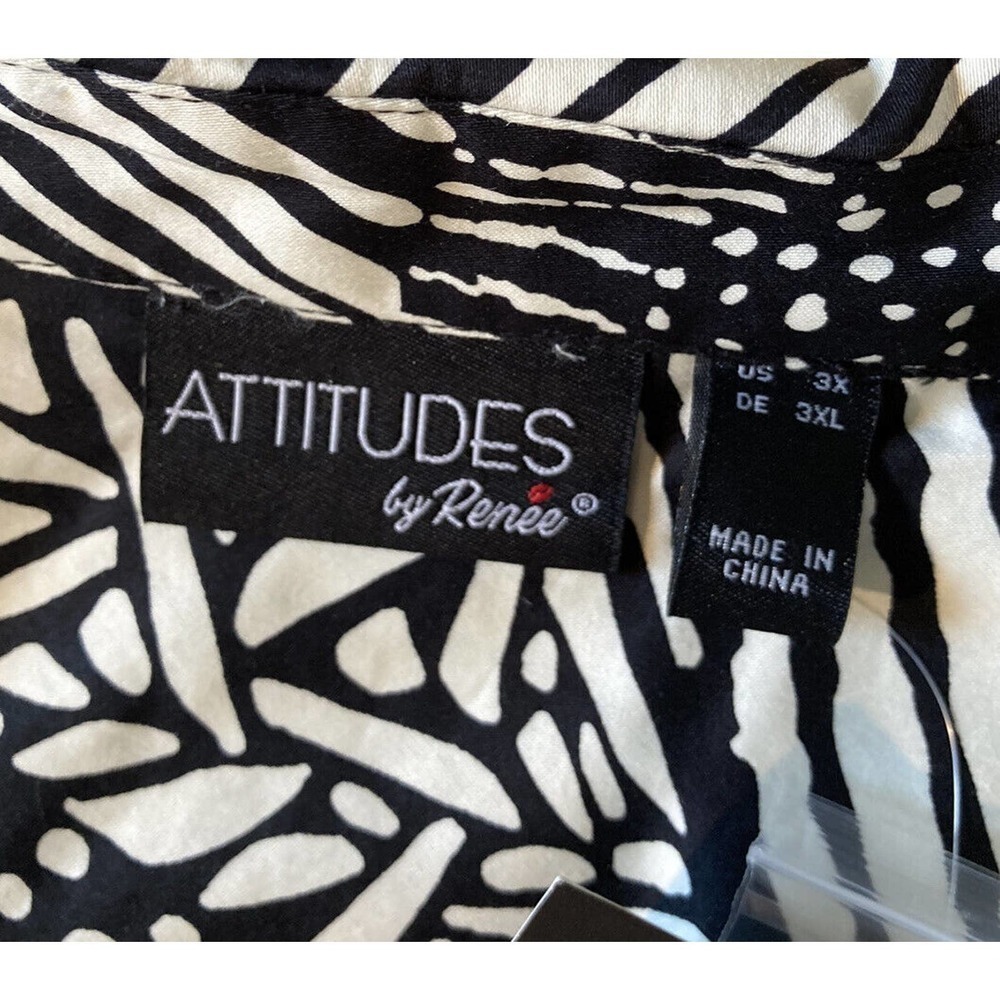 Nwt Attitudes By Renee Button Front Printed Shirt… - image 3